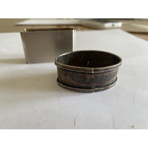 641 - TWO HALLMARKED SILVER NAPKIN RINGS ONE CHESTER AND ONE BIRMINGHAM