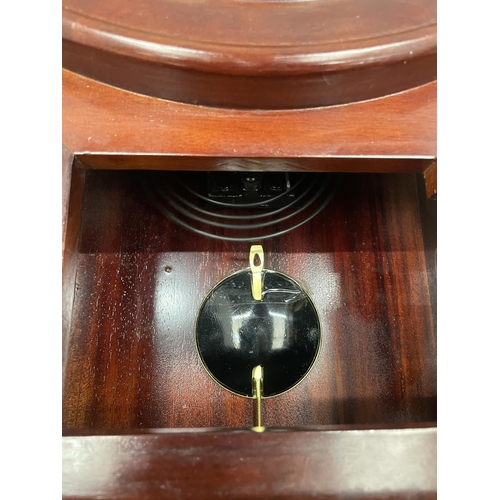 280 - A VINTAGE STYLE HARDWOOD HIGHLANDS REGULATOR CHIMING CLOCK