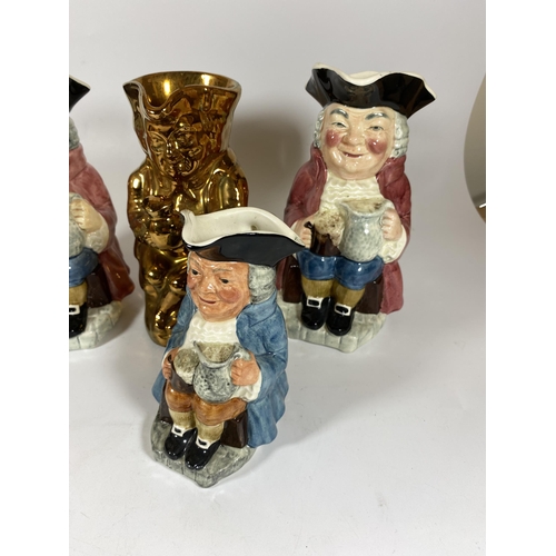 103 - A GROUP OF FOUR VINTAGE TOBY JUGS TO INCLUDE A PAIR OF SYLVAC EXAMPLES