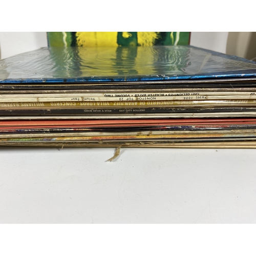 111 - A GROUP OF VINTAGE JAZZ AND OTHER LP RECORDS, HAIR, MILES DAVIS, DIZZY GILLESPIE, SANTANA ETC