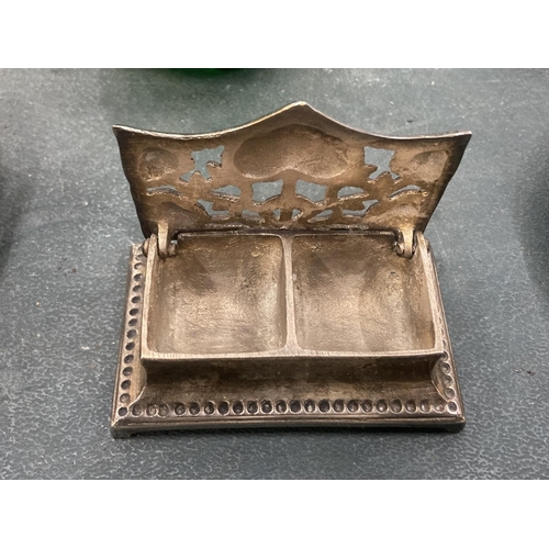 144 - AN ART NOUVEAU WHITE METAL STAMP BOX