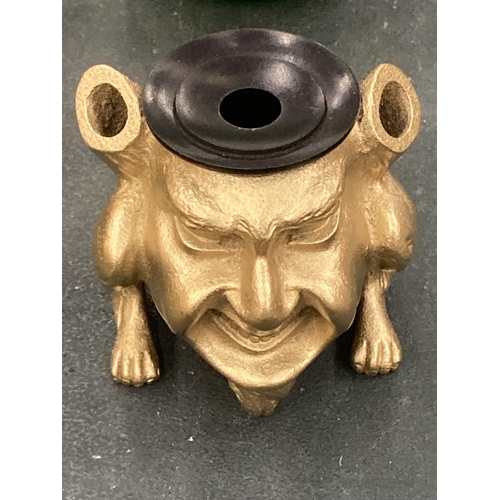 149 - A METAL INKWELL IN THE FORM OF A GARGOYLE HEIGHT 6CM