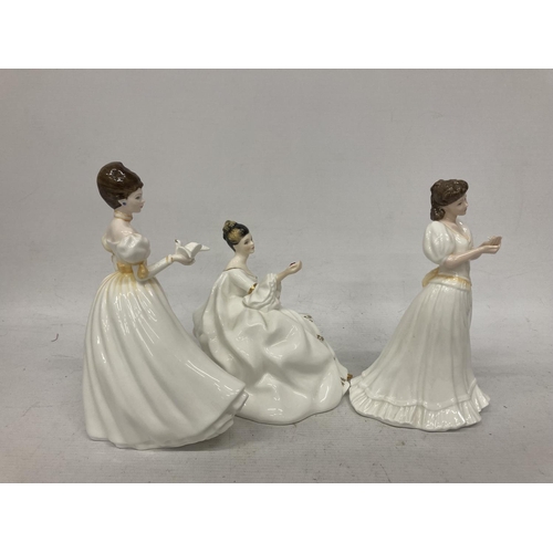 712 - THREE ROYAL DOULTON FIGURES MY LOVE, MARIA AND KATHLEEN