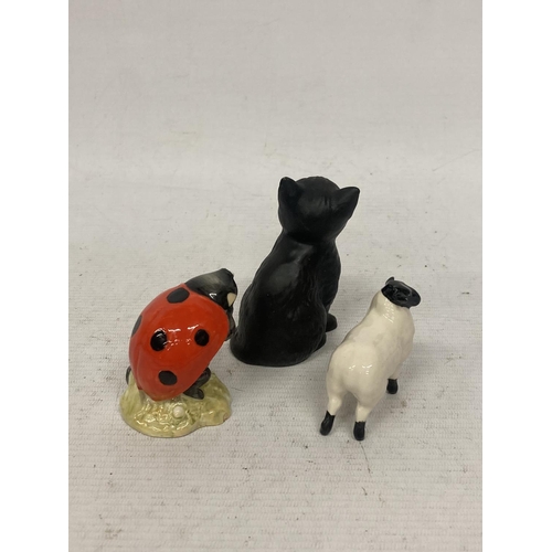 735 - THREE BESWICK ANIMAL FIGURES