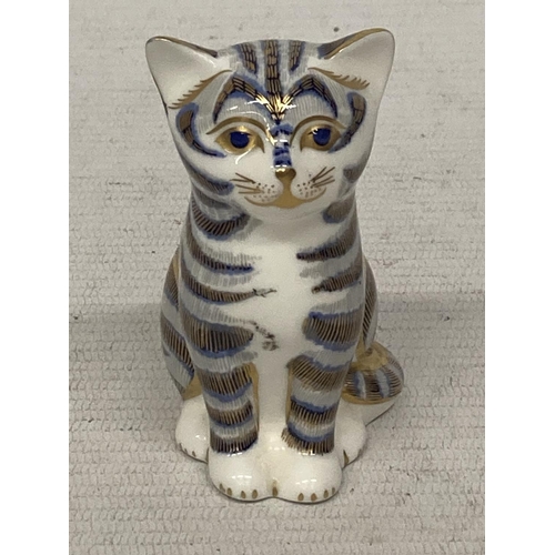 740 - A ROYAL CROWN DERBY SITTING KITTEN