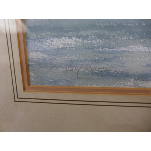 359 - A PAUL MANN (BRITISH 20TH CENTURY) 'IN FULL SAIL' WATERCOLOUR, SIGNED, 26CM X 36CM, SIGNED VERSO, FR... 