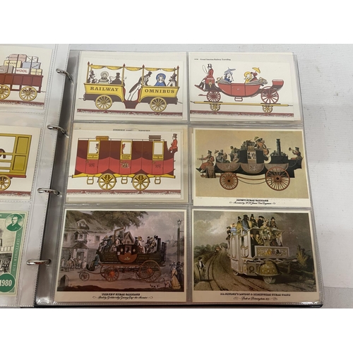 98 - APPROXIMATELY 365 POSTCARDS RELATING TO TRAINS TO INCLUDE RAILWAY POSTERS AND ADVERTISING, EARLY TRA... 