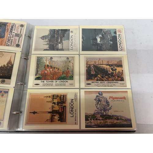 98 - APPROXIMATELY 365 POSTCARDS RELATING TO TRAINS TO INCLUDE RAILWAY POSTERS AND ADVERTISING, EARLY TRA... 