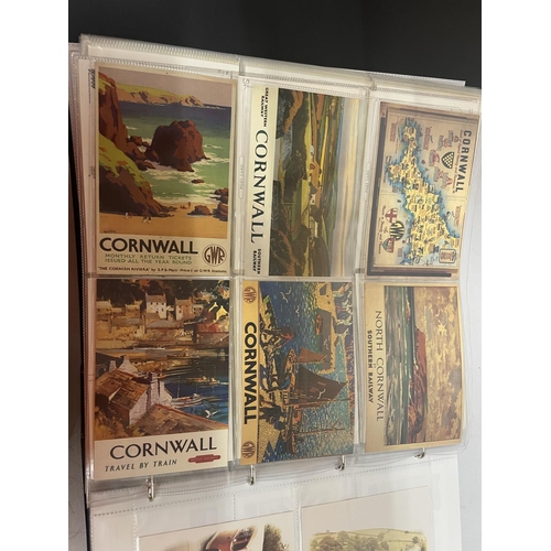 98 - APPROXIMATELY 365 POSTCARDS RELATING TO TRAINS TO INCLUDE RAILWAY POSTERS AND ADVERTISING, EARLY TRA... 