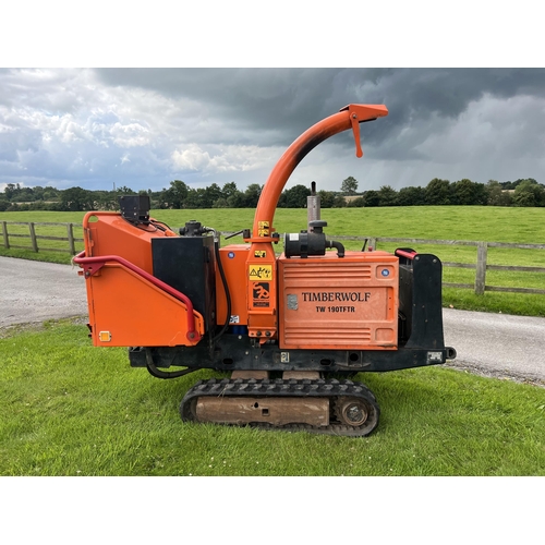 203 - A TIMBERWOLF TW190 ON TRACK WOOD CHIPPER & WINCH 1256 HOURS ONE OWNER FROM NEW 2 SETS OF SPARE BLADE... 