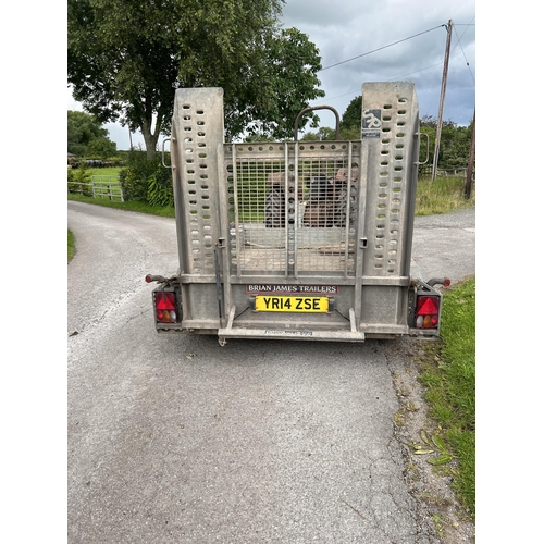 204 - A BRIAN JAMES TWIN AXLE PLANT TRAILER WITH RAMPS HAS BEEN USED FOR TRANSPORTING LOT 203 + VAT FROM A... 