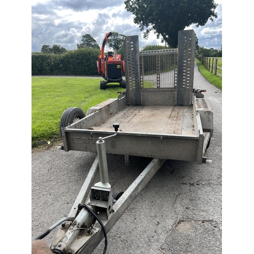 204 - A BRIAN JAMES TWIN AXLE PLANT TRAILER WITH RAMPS HAS BEEN USED FOR TRANSPORTING LOT 203 + VAT FROM A... 