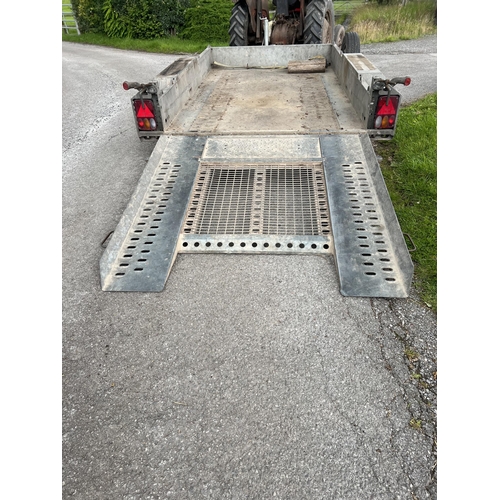 204 - A BRIAN JAMES TWIN AXLE PLANT TRAILER WITH RAMPS HAS BEEN USED FOR TRANSPORTING LOT 203 + VAT FROM A... 