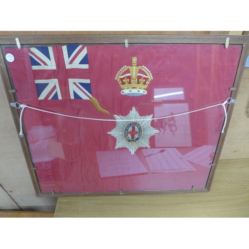 370 - AN EMBROIDERED FLAG OF THE 3RD BATTALION COLDSTREAM GUARDS DATED USE 12TH OCTOBER 1932 - 11TH OCTOBE... 