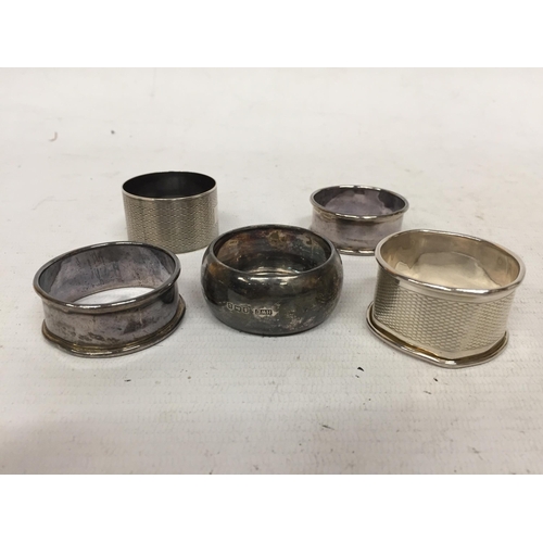 2 - A COLLECTION OF EIGHT ASSORTED HALLMARKED SILVER NAPKIN RINGS