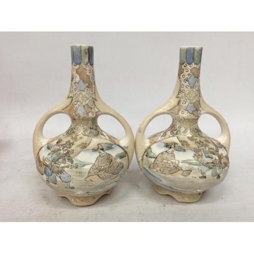 20 - A PAIR OF VINTAGE NIPPON JAPANESE STYLE VASES