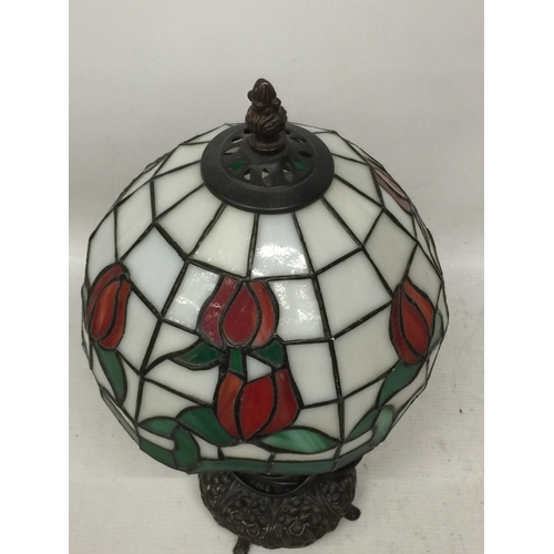 29 - A TIFFANY STYLE TABLE LAMP AND SHADE