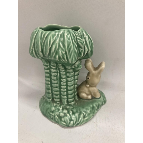 191 - FOUR PIECES OF SYLVAC TO INCLUDE VASES WITH RABBITS AND BASKETS