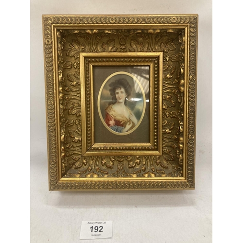 192 - A GEORGIAN 18TH CENTURY HAND PAINTED PORTRAIT OF A LADY, SIGNED 'PLIMON' AND DATED TO THE REVERSE, I... 