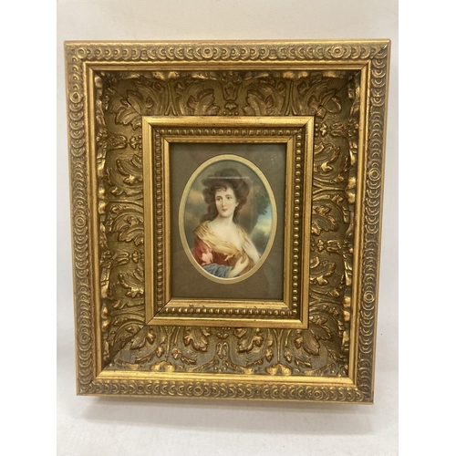 192 - A GEORGIAN 18TH CENTURY HAND PAINTED PORTRAIT OF A LADY, SIGNED 'PLIMON' AND DATED TO THE REVERSE, I... 