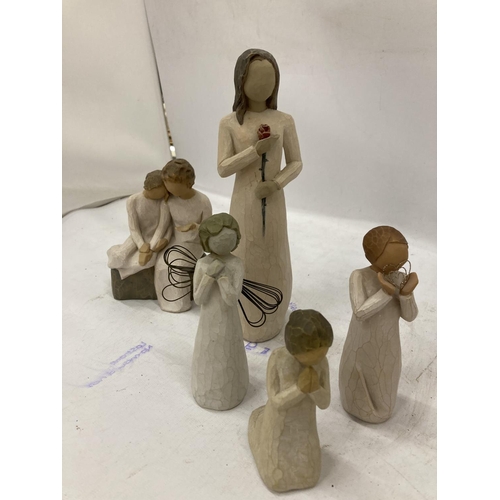 211 - FIVE WILLOW TREE FIGURES TO INCLUDE 'LOVE', 'ANGEL OF WISHES', ETC