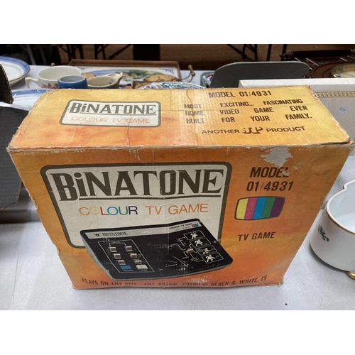 219 - A VINTAGE BINATONE COLOUR TV GAME MODEL NO. 01/4931 IN ORIGINAL BOX