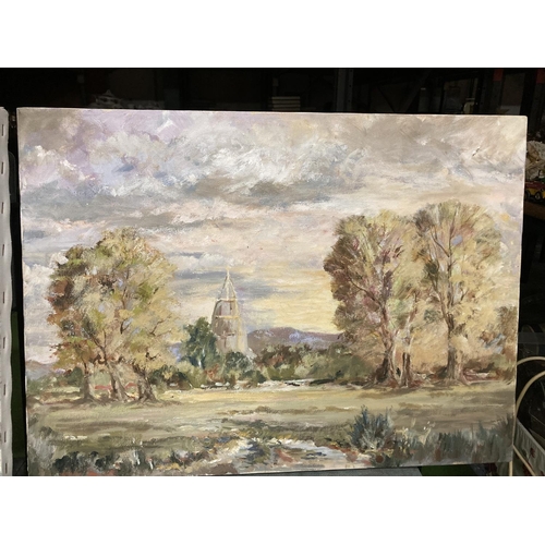 416 - TWO COUNTRY SCENES OILS ON CANVAS