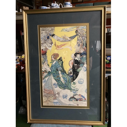 419 - A FRAMED PRINT OF QUEEN MAB BY HARRY CLARKE