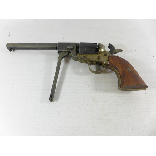 393 - A DENIX NON FIRING REPLICA 1860 PERCUSSION CAP COLT REVOLVER, 18.5CM BARREL, LENGTH 33CM