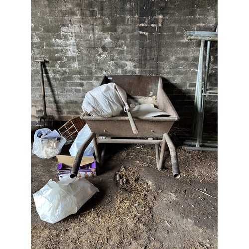 24 - A METAL CORN BARROW + VAT