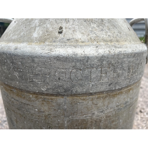 6 - A LONGRIDGE  ALUMINIUM MILK CHURN WITH A SETTLE CREAMERY LID  + VAT