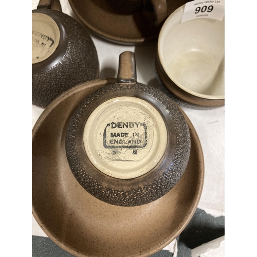 909 - A DENBY STONEWARE TEASET