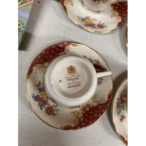 928 - A VINTAGE PARAGON CHINA ROCKINGHAM PATTERN TEA SET