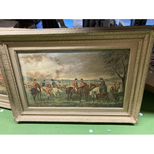 933 - A GROUP OF THREE VINTAGE GILT FRAMED HUNTING PRINTS