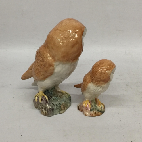 748 - TWO BESWICK OWLS ONE LARGE AND ONE SMALL