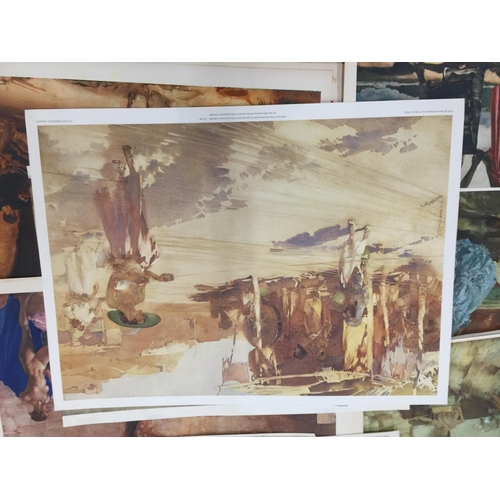 292 - A LARGE COLLECTION OF 20+ UNFRAMED PRINTS TO INCLUDE SIR WILLIAM RUSSELL FLINT