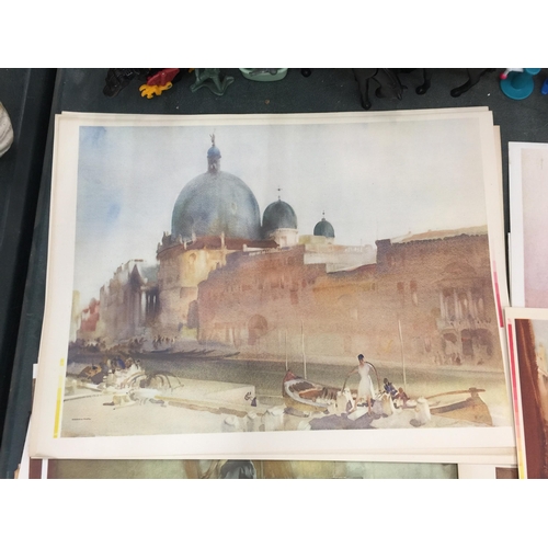 292 - A LARGE COLLECTION OF 20+ UNFRAMED PRINTS TO INCLUDE SIR WILLIAM RUSSELL FLINT