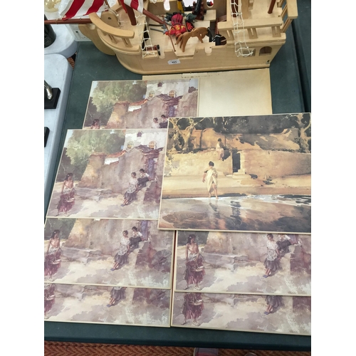 484 - A COLLECTION OF SIR WILLIAM RUSSELL FLINT PRINTS ON BOARD - 7 IN TOTAL