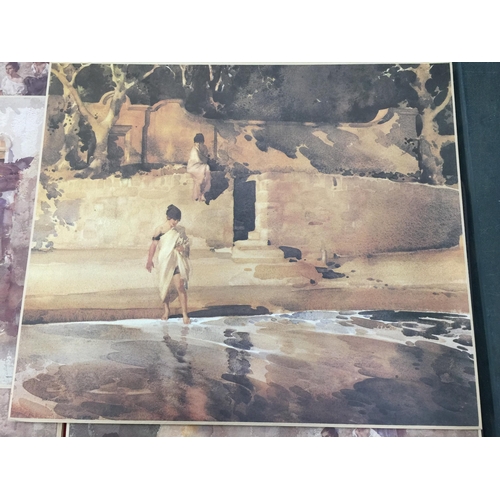 484 - A COLLECTION OF SIR WILLIAM RUSSELL FLINT PRINTS ON BOARD - 7 IN TOTAL