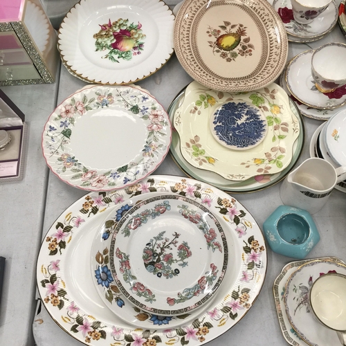 491 - A LARGE QUANTITY OF VINTAGE PLATES, CUPS, SAUCERS, ETC TO INCLUDE ROYAL STAFFORD, SHELLEY SAUCERS, E... 