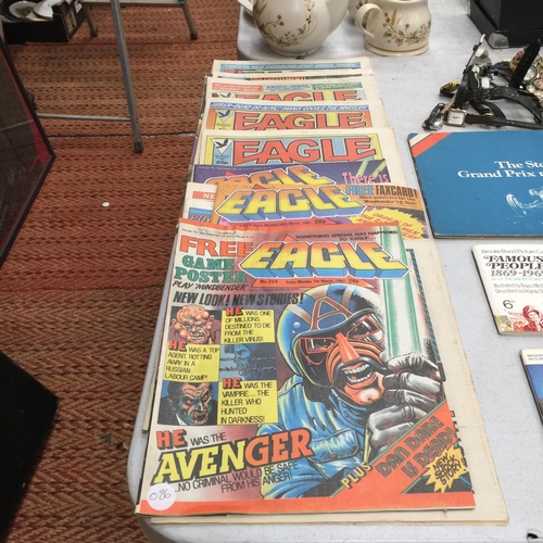 499 - A COLLECTION OF 1980'S EAGLE COMICS FEATURING DAN DARE, ETC - 15 IN TOTAL