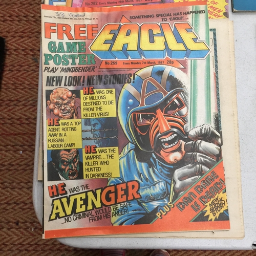 499 - A COLLECTION OF 1980'S EAGLE COMICS FEATURING DAN DARE, ETC - 15 IN TOTAL