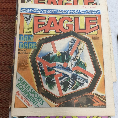 499 - A COLLECTION OF 1980'S EAGLE COMICS FEATURING DAN DARE, ETC - 15 IN TOTAL