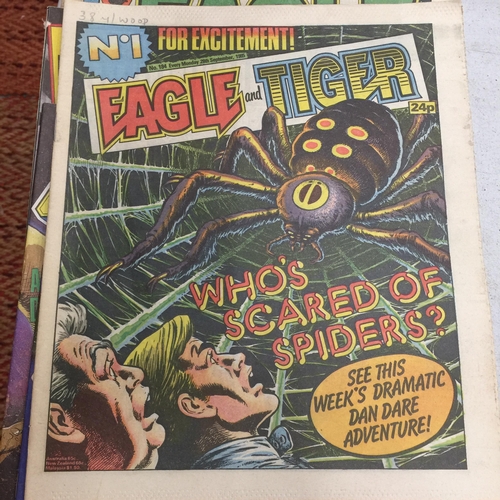 499 - A COLLECTION OF 1980'S EAGLE COMICS FEATURING DAN DARE, ETC - 15 IN TOTAL