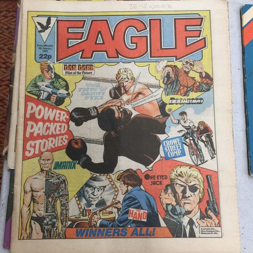 499 - A COLLECTION OF 1980'S EAGLE COMICS FEATURING DAN DARE, ETC - 15 IN TOTAL