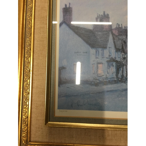 955 - A GROUP OF THREE GILT FRAMED BOB RICHARDSON PENCIL SIGNED PRINTS