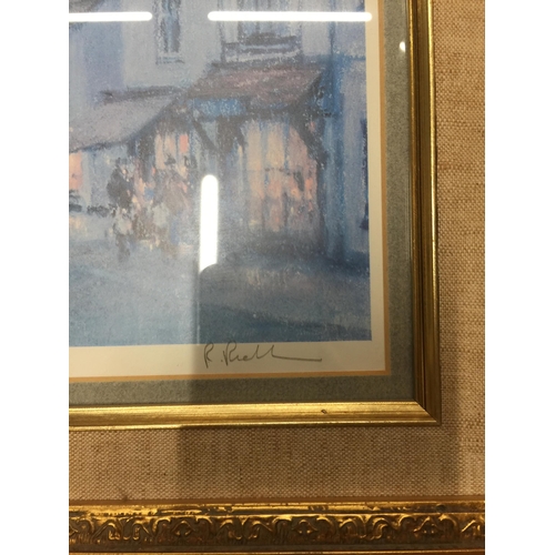 955 - A GROUP OF THREE GILT FRAMED BOB RICHARDSON PENCIL SIGNED PRINTS