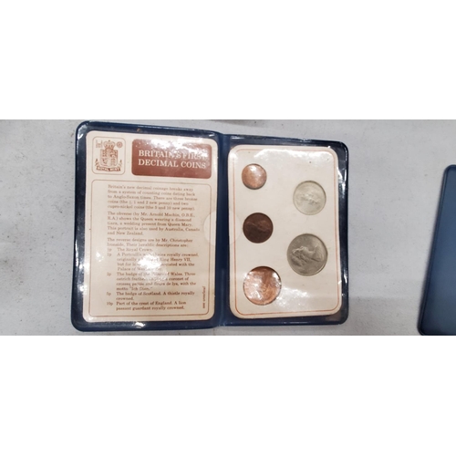 250 - THREE COLLECTORS WALLETS OF BRITAIN'S FIRST DECIMAL COINS