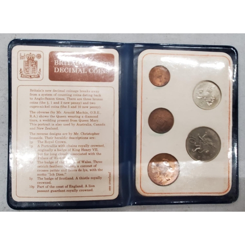 250 - THREE COLLECTORS WALLETS OF BRITAIN'S FIRST DECIMAL COINS