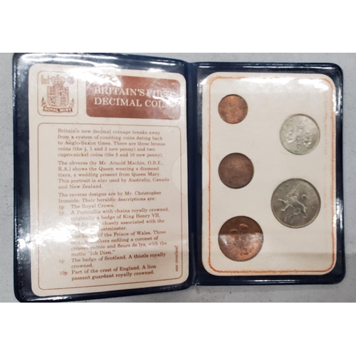 250 - THREE COLLECTORS WALLETS OF BRITAIN'S FIRST DECIMAL COINS